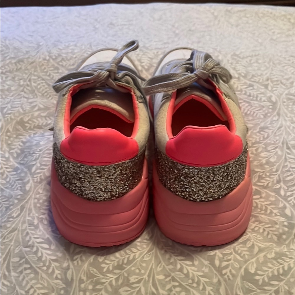Mi.iM Gray and Pink Retro Sneakers with Chunky Sole Size 8 - Picture 2 of 5